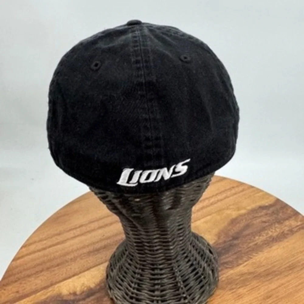 Detroit Lions NFL Hat Mens Fitted XX‎ Large New Era Black Blue Embroidered